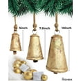 thumbnail image 5 of HIGHBIX Set of 3 Giant Harmony Cow Bells Huge Vintage Handmade Rustic Lucky Christmas Hanging Cone Bells (X-Large), 5 of 5