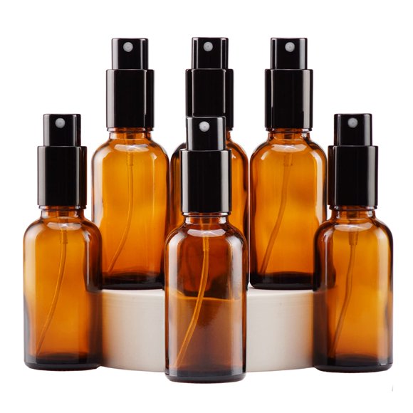Botellas de aerosol YIZHAO de vidrio ámbar de 30 ml con aerosol de niebla fina, 6 unidades