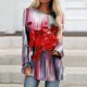 thumbnail image 1 of ICHUANYI Liquidación Mujeres Clásico Flores Impreso Tops Sueltos Manga Larga Camisetas Cuello Redondo Blusa ICHUANYI WER202308230030, 1 of 5