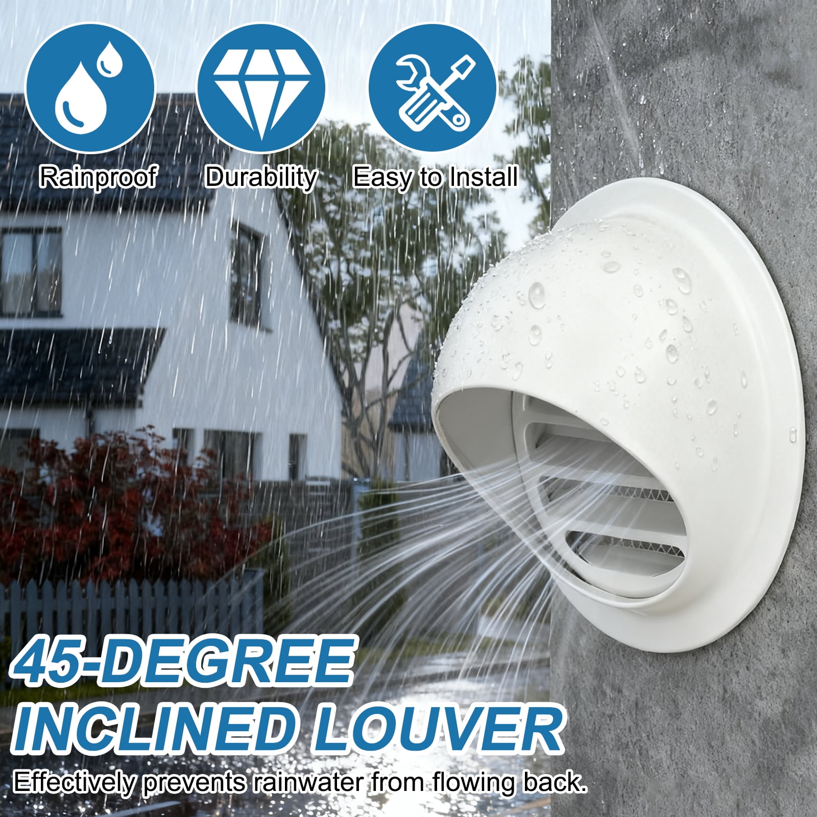 Uxcell 4 Inch Round Wall Vent Cap, Hemispherical Exhaust Grille Vent Covers, Silver