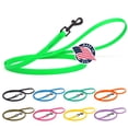 thumbnail image 1 of Dogline Biothane Waterproof Dog Leash Strong Coated Nylon Webbing with Black Hardware Odor-Proof Easy to Clean High Performance for Small or Large Dogs Made in USA 4 or 6 ft Lead, Tropical Green, 1 of 4