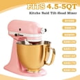 thumbnail image 6 of 5QT Food-Grade Stainless Steel Mixer Bowl Compatible With KITCHENAID TILT-HEAD STAND MIXERS 4.5-5 Quart, with Anti-slip handle & Prominent Clasp, Stainless Steel Polished, Gold, 6 of 9