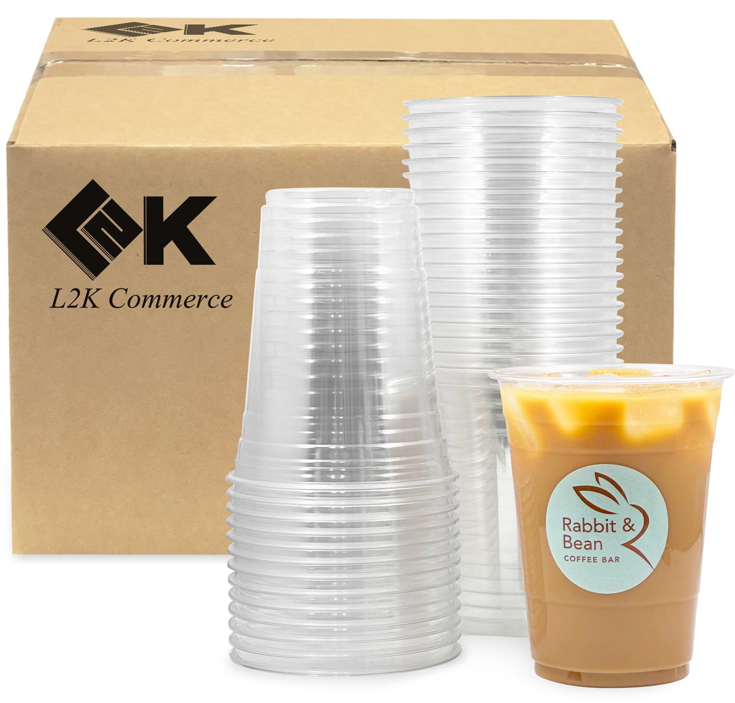[200 Pack] 16 oz Clear Coffee Cups, Clear Plastic Cups, Disposable Coffee Cups, Iced Coffee Cups