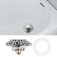 thumbnail image 5 of TMWEFUSC Pop Up Sink Stopper, Sink Drain Strainer, Brass Tub Drain Stopper with Cover Tub Drain Strainer Prevent Hair Clogging Rustproof Bathroom Drain Plug, for 1-2/5 To 1-5/6Inch Drain Hole, 5 of 5