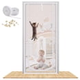 thumbnail image 1 of Puerta mosquitera para gatos MYPIN reforzada, 38 x 83 cm, aleación de plástico blanca, 1 of 9