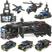 EXERCISE N PLAY City Police Mobile Command Center Building Set, Fun Building Toys for Kids (1020 Pieces)