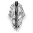 thumbnail image 4 of Houndstooth Palestine Scarf Keffiyeh Arafat Hatta Cotton Wide Scarf with Tassels, Shemagh Arab Cotton Unisex Scarves, 4 of 7