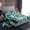 Teal, variant on Castle Fairy Gradient Stripes Twin Sheet Sets,Abstract Watercolor Lines Bedding