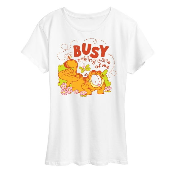 Garfield - Busy Taking Care Of Me - Ladies Short Sleeve Graphic T-Shirt