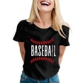 thumbnail image 4 of TODOZO Hot Sale!! Baseball Shirt for Women Baseball Mom Shirt Baseball Letter Graphic Tee Game Day Short Sleeve Tops American Flag Shirts for Women Black L, 4 of 6