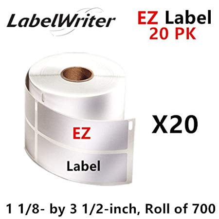 20 Rouleaux d'Étiquettes d'Adresse Blanches Compatibles 30253, 1 1/8 Pouces x 3 1/2 Pouces, 700 Étiquettes/rouleau