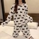 thumbnail image 4 of 2022 Autumn Winter Warm Flannel Women Pyjamas Sets Thick Coral Velvet Long Sleeve Cartoon Sleepwear Thin Flannel Pajamas Set, 4 of 4