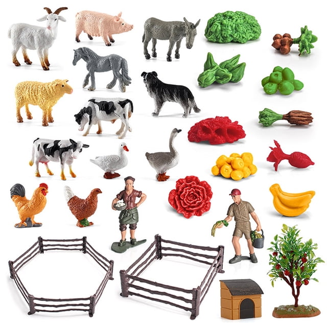 Juguetes de animales de granja, 36 piezas de juguetes de animales de granja, figuras de granja de simulación, juguetes de animales, juego educativo de aprendizaje, valor inmejorable