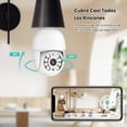 thumbnail image 4 of | Q05 Foco con Camara de Seguridad(Versión Impermeable Exterior), Camara de Foco, IP65 Impermeable, iCSee/Tris Home, Base E27, Visión Nocturna, Audio Bidireccional, Compatible con Alexa, 4 of 15