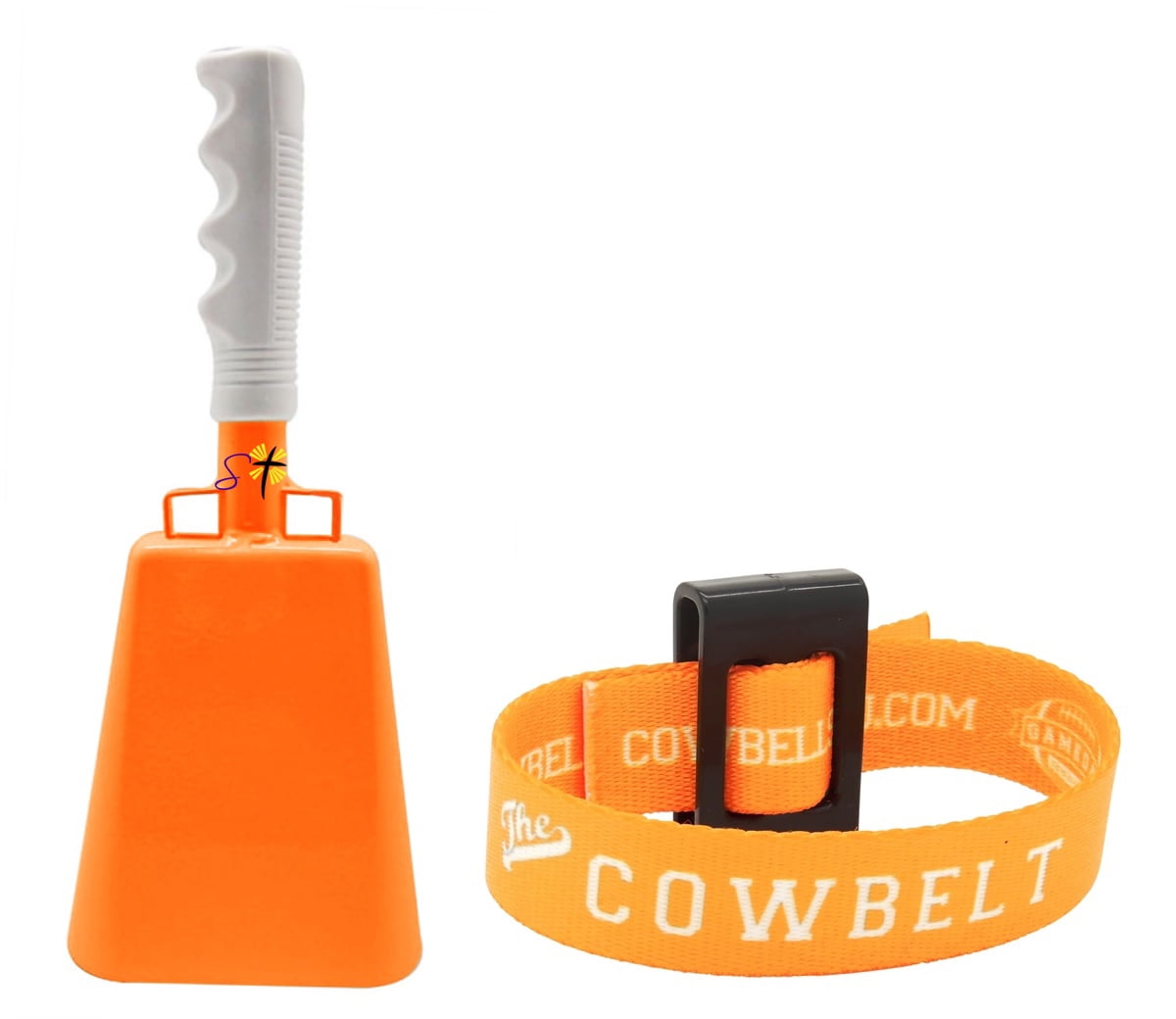 Various Sizes and Team Colors Cowbell with Stick Grip Handle Bell for Cheering at Sporting & Wedding Events Cow Bell by Stewart Trading 