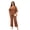 Brown, variant on Plus Size Women 2 Piece Dressy Pant Suit, V Neck Pleated Blouse & Wide Leg Pants Formal Outfit for Wedding Guest