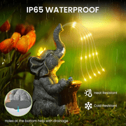 Solar Garden Decor Watering Elephant, Outdoor Statue Solar Light Decoration, Housewarming Gift, Birthday Gift for Women, Mom, Grandma