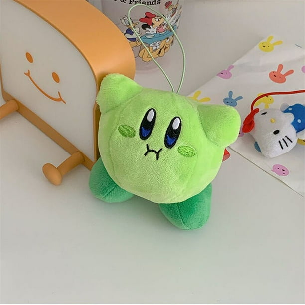 LLavero de peluche Kirby verde de dibujos animados, juguetes de peluche para niñas, muñeco Kirby, llaveros para mujeres, mochila, regalo para niños