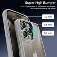 thumbnail image 2 of Shockproof Clear Case for iPhone 15 Pro Max, [Not Yellowing] [10FT Military Drop Protection] Hard Clear Back Silicone Edge Four Corner Airbags Drop Protection Phone Cover, 6.7 inch, Grey, 2 of 7