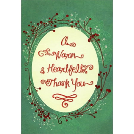 Designer Greetings Warm Heartfelt - Package of 8 Christmas Thank You Notes
