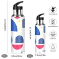 thumbnail image 2 of Yayeee 33oz Insulated Water Bottle Double Wall Stainless Steel with Flip Straw Lid, Blue Retro Shapes, 2 of 7