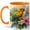 Orange, variant on Tropical Parrot 11oz Ceramic Mug, Hibiscus Bird Watercolor Art