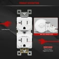 thumbnail image 2 of ENERLITES Plug-Load Control Duplex Receptacle Outlet, Tamper-Resistant, Commerical Grade, Self-Grounding, 2-Pole, 3-Wire (Copper Only), 20A 125V 60Hz, UL Listed, White, 2 of 5