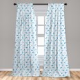 thumbnail image 5 of Ambesonne Turquoise Curtains, Jumping Mammals, Pair of 28"x95", Turquoise Blue Navy, 5 of 5