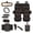 Black - Skeleton Pumpkin Lantern, variant on LedBack Rose Print Full Seat Covers for Cars Cloth Dust-proof Decorative Steering Wheel Cover Center Console Pad Safety Belt Pads Inside Rearview Mirror Cover Garbage Bag Easy to Install