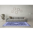 thumbnail image 3 of Ahgly Company Machine Washable Indoor Square Medallion Blue Traditional Area Rugs, 5' Square, 3 of 4
