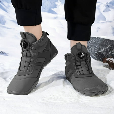 

Ediodpoh Fashion Autumn Children Girls Sports Shoes Flat Thick Bottom Non Easy to Wear Comfortable Snow Boots Boots for Girls Adults_Grey 3