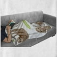 thumbnail image 6 of Sloth Soft Flannel Fleece Throw Blanket, Childish Pattern of Funny Lazy Sloths Hugging Family Romance Love, Cozy Plush for Indoor and Outdoor Use, 60" x 80", Pale Brown Grey Green, by Ambesonne, 6 of 6
