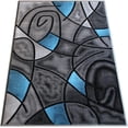 thumbnail image 2 of YHSF Modern Contemporary Area Rug for Living Room, Bedroom, and Office – Elegant Thick Carpet for Dining Room, Kitchen, & Hallways – Washable - Home Decor - Water Repellent - Blue (5x7 Feet), 2 of 5