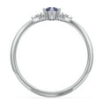 thumbnail image 4 of Birthstone Oval Ring with Shoulder Accents - Blue Sapphire (September), 4 of 5