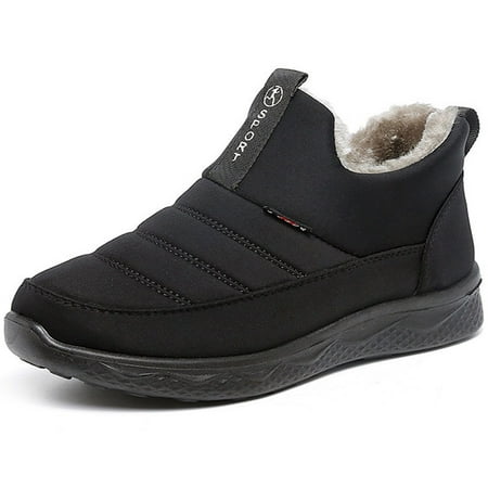 

Winter Boots Slip on - Faux Fur Lined Thick Ankle Boots Snow Booties for Women