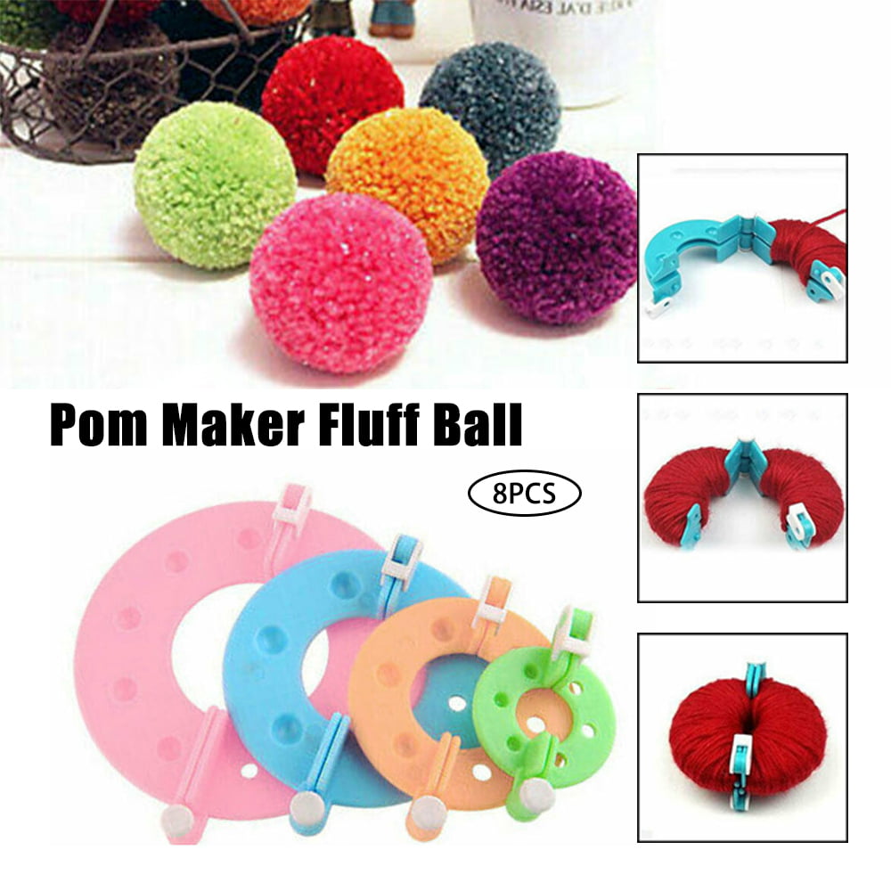 8Pcs Pompom Maker Kit Knitting Crafts 4 Different Sizes Plush Ball Making Tool 
