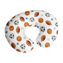 Sweet Jojo Designs Watercolor Sports Theme Boy Nursing Pillow Cover Case (Pillow Not Included)