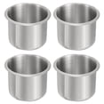 thumbnail image 1 of Uxcell 4 Pcs Gobelet à Encastrer en Acier Inoxydable 201, Support de Canette 2,28 Pouces x 3,2 Pouces pour Boisson, Insert de Support de Gobelet pour Table de Poker, Argent, 1 of 6