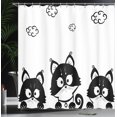thumbnail image 4 of Ambesonne Black White Shower Curtain, 3 Kittens, 69"Wx84"L, Black and White, 4 of 5