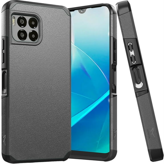 For REVVL 7 Pro 5G METKASE (Original Series) Tough Strong Shockproof Hybrid in Slide-Out Package - Charcoal Grey