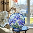 thumbnail image 3 of Iris Flower Stained Glass Suncatcher Handmade Window Hangings Colored Glass Suncatcher Crafts Kits for Indoor Garden Christmas Decoration 16x16cm(1), 3 of 7