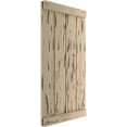 thumbnail image 3 of Ekena Millwork 22"W x 30"H Rustic Four Board Joined Board-n-Batten Pecky Cypress Faux Wood Shutters w/End Batten (Per Pair), Primed Tan, 3 of 10
