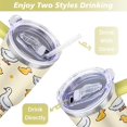 thumbnail image 5 of White Duckling 40 Oz Tumbler with Handle Lid and Straw, Stainless Steel Double Walled Vacuum Insulated Cup, Cute Anniversary Wedding Birthday Gifts Tumbler for Women Men Friends Outdoor Indoor, 5 of 7