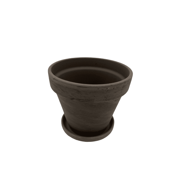 3 - 6" Basalt Clay Pots with Saucers - Great for Plants and Crafts