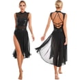 thumbnail image 3 of Vestido de baile de salón de Jazz con lentejuelas brillantes y diamantes de imitación para mujer, traje de patinaje artístico para actuación de Tango Latino Rumba Cha-Cha Samba, 3 of 5