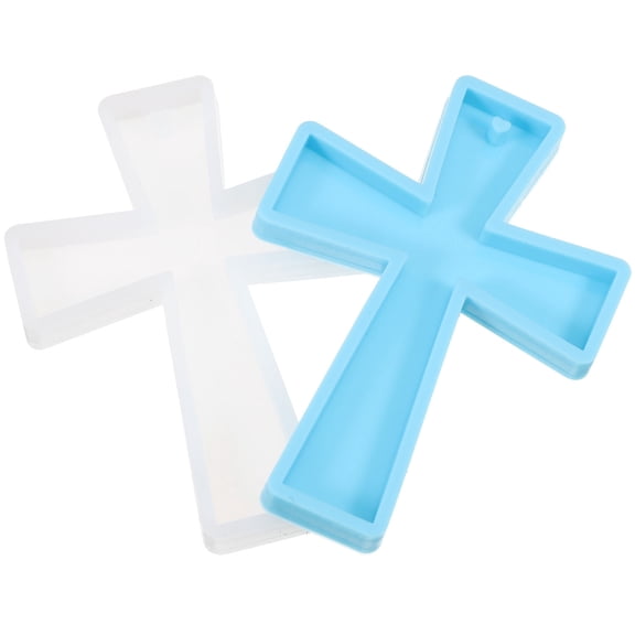 KHBUAB 2pcs Silicone Cross Keychain Mold for DIY Resin Jewelry Making Crafts