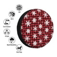thumbnail image 4 of Lsque Snowflake red plaid Pattern Tire Covers - Tough Tire Wheel Protector for Truck, SUV, Trailer, Camper, RV-14 inch, 4 of 6