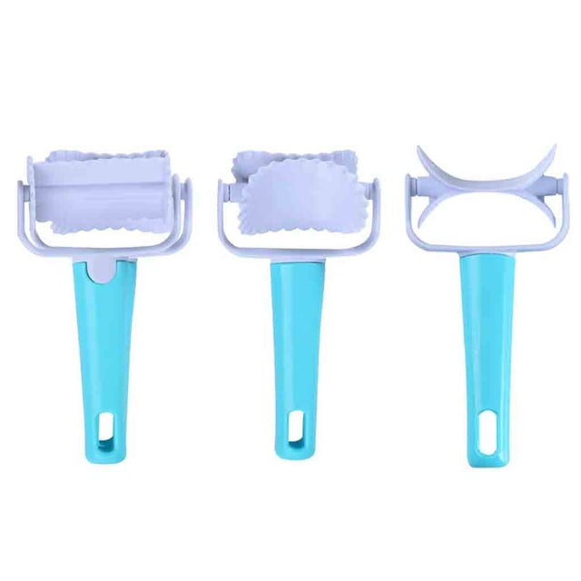 Round Cookie Cutters Set 3-Piece Plastic Rolling Cutter Kit for Cookies Biscuits Mini Pizzas Fondant and Stuffed Pasta