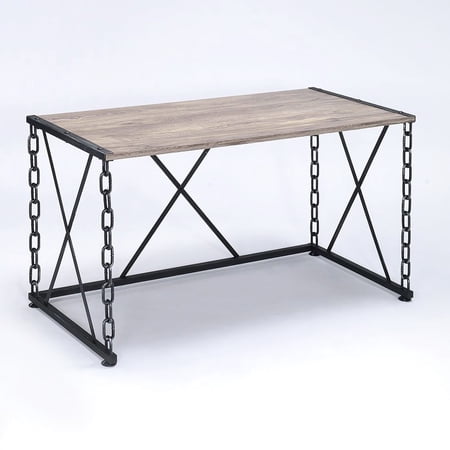 Rustic Oak and Antique Black Table / Great for Home Workspaces