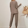 thumbnail image 4 of Holiday Gift Sets! Pejock Women Loose Casual Two-Piece Sets Matching Lounge Sets Oversized Long Sleeve Shirt Blouse and Pants Set Loungewear Pajama Sets with Pocket, 4 of 5